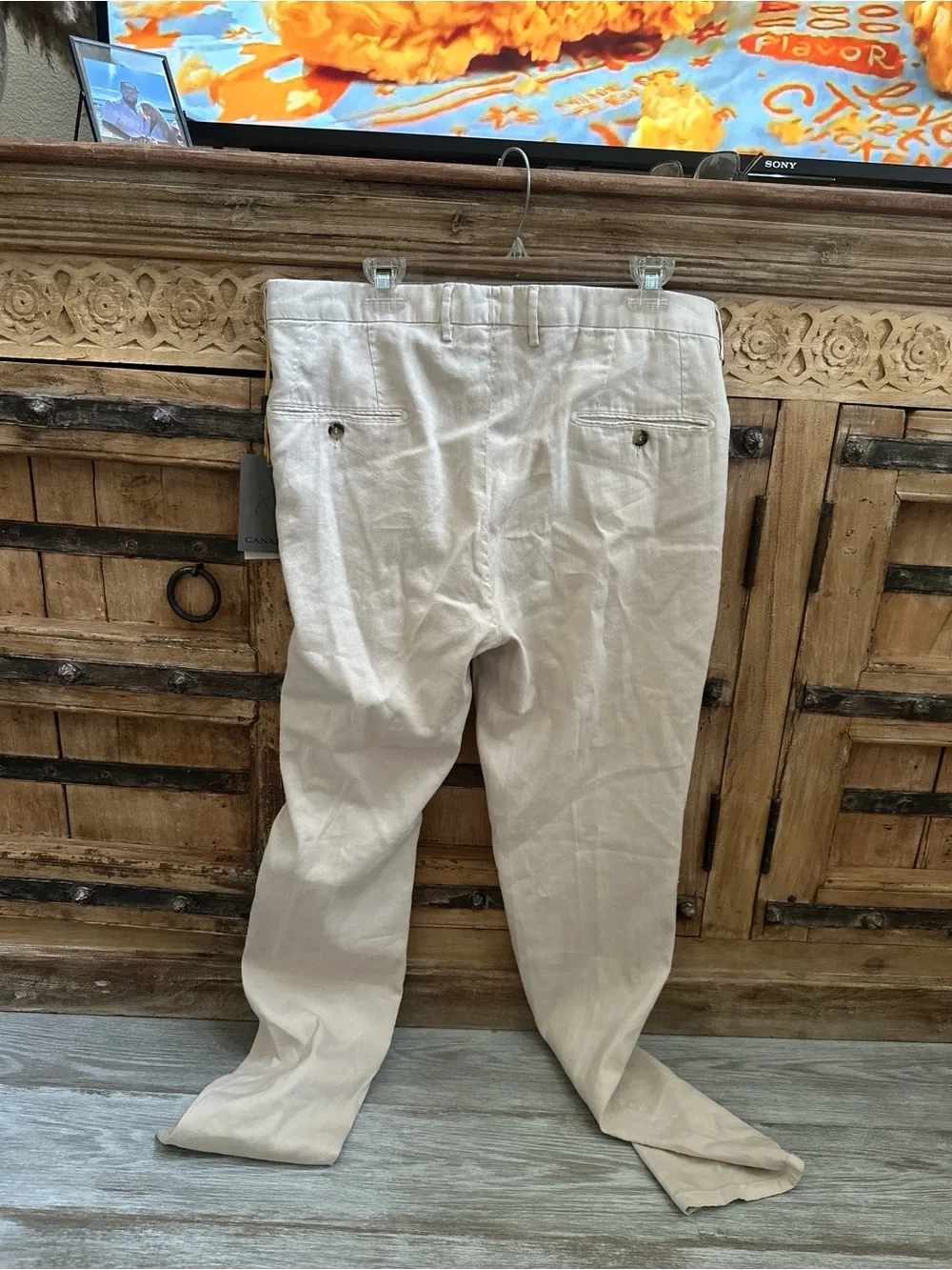 NEW Canali Men's Khaki Pants Metropolitan Fit Size 54 EU/ 36 US Made in Italy